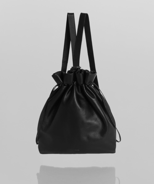 YArKA（ヤーカ）の「【YArKA/ヤーカ】real leather drawstring shoulder & backpack [bdbd5] / 巾着2wayナップサック（バックパック/リュック・レディース・ブラック・FREE）」の21枚目の写真