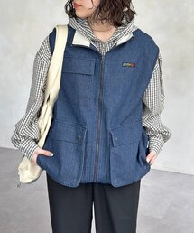 90s フィッシングベスト グリーン/ネイビー L 90s フィッシングベスト