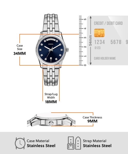 FOSSIL(フォッシル)の「フォッシル 腕時計 レディース アナログ ステンレス ES5457(アナログ腕時計・レディース・シルバー・FREE)」の5枚目の写真