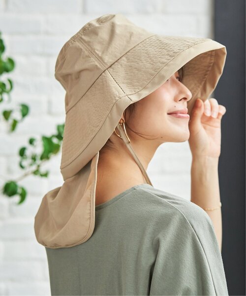 ikka（イッカ）の「【接触冷感／UVカット】シルバーコーティングタレ付きハット（ハット・レディース・ブラック/グリーン/ベージュ・FREE）」の19枚目の写真