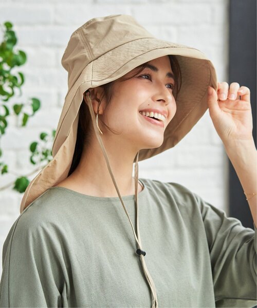 ikka（イッカ）の「【接触冷感／UVカット】シルバーコーティングタレ付きハット（ハット・レディース・ブラック/グリーン/ベージュ・FREE）」の21枚目の写真