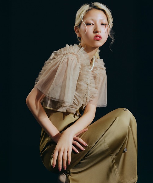 darial（ダリアル）の「【darial】satiin bijou set dress / サテンビジューセットドレス（ドレス・レディース・ブラック/ブルーグレー/イエロー・S/M）」の6枚目の写真