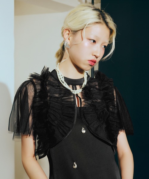 darial（ダリアル）の「【darial】satiin bijou set dress / サテンビジューセットドレス（ドレス・レディース・ブラック/ブルーグレー/イエロー・S/M）」の10枚目の写真