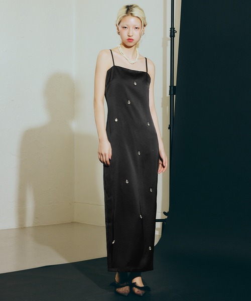 darial（ダリアル）の「【darial】satiin bijou set dress / サテンビジューセットドレス（ドレス・レディース・ブラック/ブルーグレー/イエロー・S/M）」の11枚目の写真