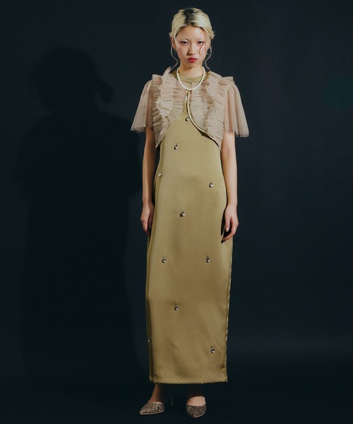 darial（ダリアル）の「【darial】satiin bijou set dress / サテンビジューセットドレス（ドレス・レディース・ブラック/ブルーグレー/イエロー・S/M）」の17枚目の写真