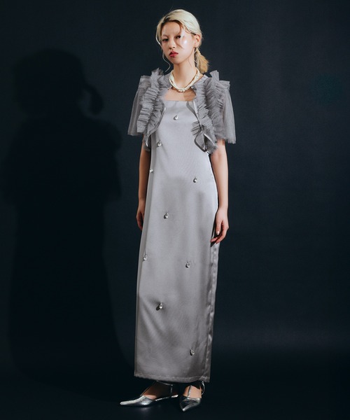 darial(ダリアル)の「【darial】纏うだけで華やぐ / satiin bijou set dress / サテンビジューセットドレス お呼ばれ 結婚式 二次会 成人式 同窓会 セレモニードレス パーティドレス オケージョンドレス(ドレス・レディース・ブラック/ブルーグレー/イエロー・S/M)」の21枚目の写真