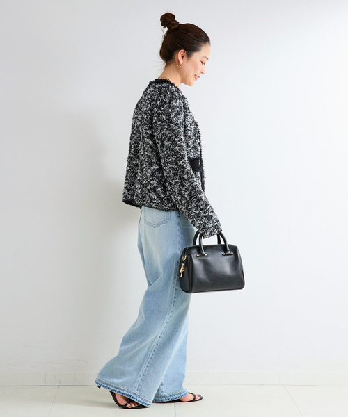 手洗い可 / ツイードニットジャケット（カーディガン/ボレロ）｜B.C