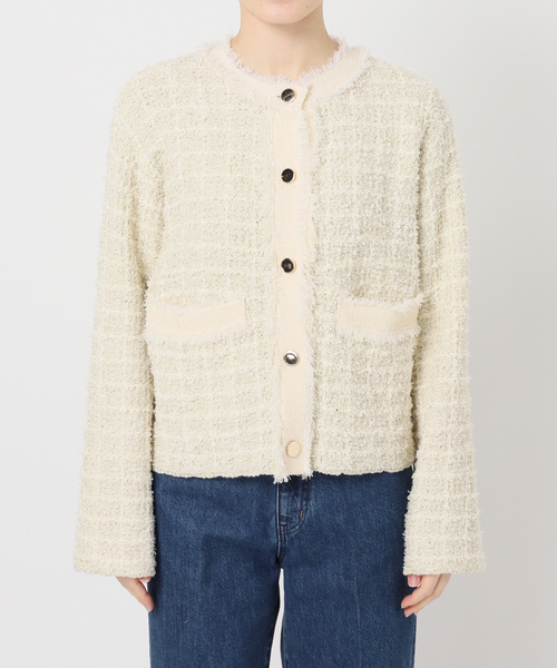 手洗い可 / ツイードニットジャケット（カーディガン/ボレロ）｜B.C