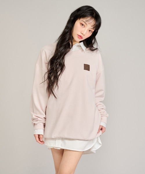 apres jour mignon(アプレジュールミニョン)の「パッチデザインスウェット(スウェット・レディース・杢グレー/ナチュラル/ピンク・フリー/LARGE)」の8枚目の写真