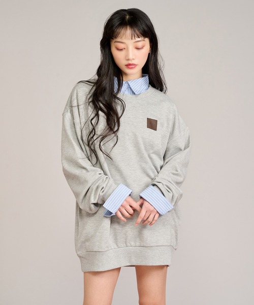 apres jour mignon(アプレジュールミニョン)の「パッチデザインスウェット(スウェット・レディース・杢グレー/ナチュラル/ピンク・フリー/LARGE)」の10枚目の写真