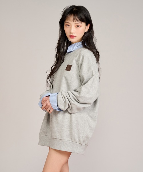 apres jour mignon(アプレジュールミニョン)の「パッチデザインスウェット(スウェット・レディース・杢グレー/ナチュラル/ピンク・フリー/LARGE)」の11枚目の写真