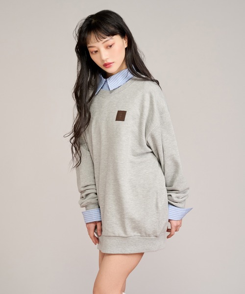 apres jour mignon(アプレジュールミニョン)の「パッチデザインスウェット(スウェット・レディース・杢グレー/ナチュラル/ピンク・フリー/LARGE)」の13枚目の写真