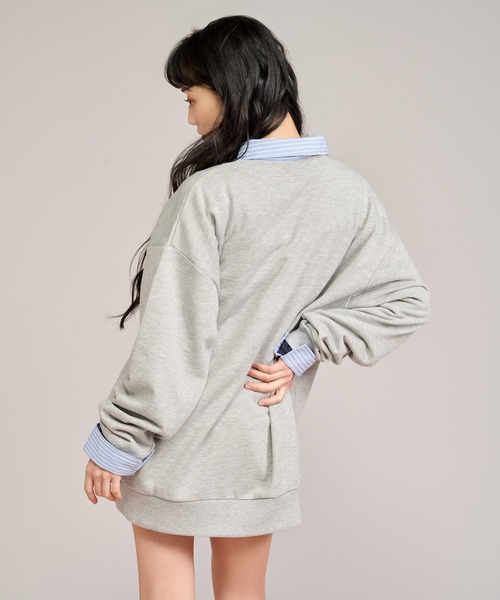 apres jour mignon(アプレジュールミニョン)の「パッチデザインスウェット(スウェット・レディース・杢グレー/ナチュラル/ピンク・フリー/LARGE)」の15枚目の写真