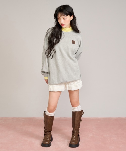 apres jour mignon(アプレジュールミニョン)の「パッチデザインスウェット(スウェット・レディース・杢グレー/ナチュラル/ピンク・フリー/LARGE)」の19枚目の写真