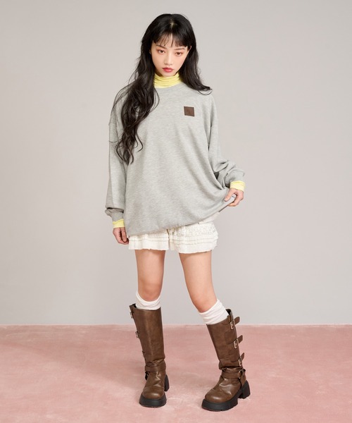 apres jour mignon(アプレジュールミニョン)の「パッチデザインスウェット(スウェット・レディース・杢グレー/ナチュラル/ピンク・フリー/LARGE)」の20枚目の写真