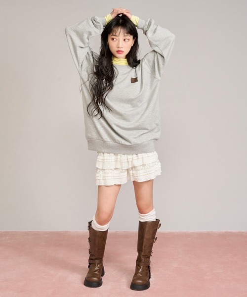 apres jour mignon(アプレジュールミニョン)の「パッチデザインスウェット(スウェット・レディース・杢グレー/ナチュラル/ピンク・フリー/LARGE)」の21枚目の写真