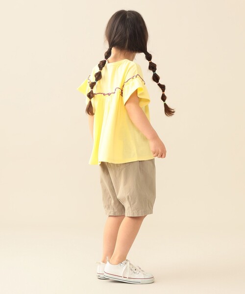 BEAMS mini(ビームスミニ)の「フリル カットソー 2026SS(90~130cm)(吸水速乾・UVカット)外遊び プチプラ 通園 通学 公園 定番(Tシャツ/カットソー・キッズ・イエロー系その他3/パープル系その他4・130/90/100/120/110)」の16枚目の写真