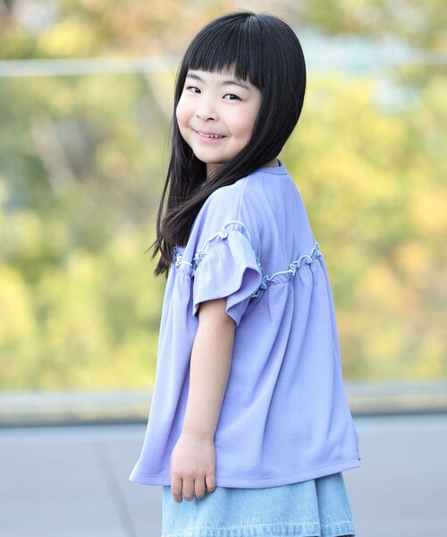 BEAMS mini(ビームスミニ)の「フリル カットソー 2026SS(90~130cm)(吸水速乾・UVカット)外遊び プチプラ 通園 通学 公園 定番(Tシャツ/カットソー・キッズ・イエロー系その他3/パープル系その他4・130/90/100/120/110)」の15枚目の写真