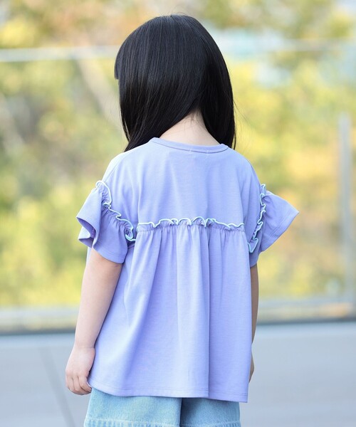 BEAMS mini(ビームスミニ)の「フリル カットソー 2026SS(90~130cm)(吸水速乾・UVカット)外遊び プチプラ 通園 通学 公園 定番(Tシャツ/カットソー・キッズ・イエロー系その他3/パープル系その他4・130/90/100/120/110)」の14枚目の写真