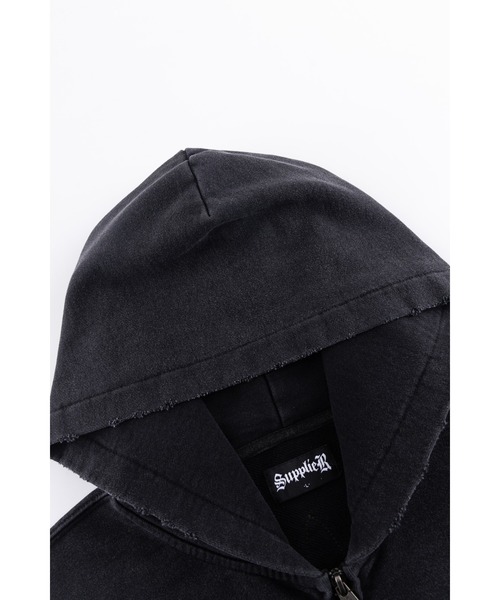SUPPLIER（サプライヤー）の「ジップフーディ｜Distressed Cross Zip Hoodie｜SUPPLIER（パーカー・メンズ・ブラック/グリーン・XX-LARGE/SMALL/MEDIUM/LARGE/X-LARGE）」の12枚目の写真