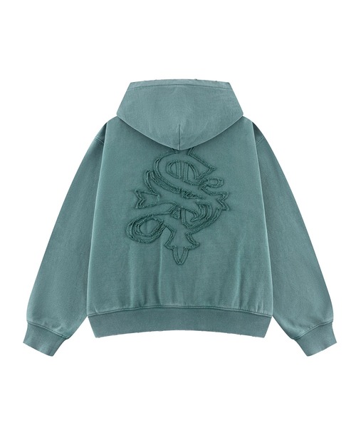 SUPPLIER（サプライヤー）の「ジップフーディ｜Distressed Cross Zip Hoodie｜SUPPLIER（パーカー・メンズ・ブラック/グリーン・XX-LARGE/SMALL/MEDIUM/LARGE/X-LARGE）」の17枚目の写真