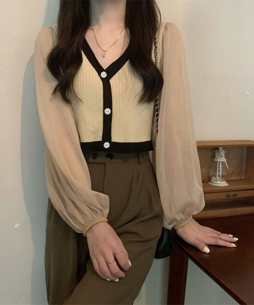Flugge(フラッジー)の「袖シフォンボタン付きブラウス(シャツ/ブラウス・レディース・ブラック・FREE)」の8枚目の写真