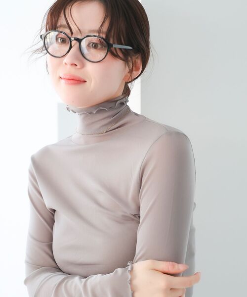 le.coeur blanc（ルクールブラン）の「シアータートル（Tシャツ/カットソー・レディース・ブラック/ホワイト/グレー/オフホワイト/ラベンダー・38）」の4枚目の写真