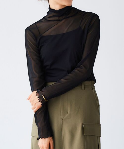 le.coeur blanc（ルクールブラン）の「シアータートル（Tシャツ/カットソー・レディース・ブラック/ホワイト/グレー/オフホワイト/ラベンダー・38）」の3枚目の写真