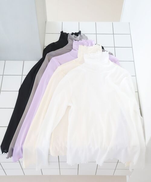 le.coeur blanc（ルクールブラン）の「シアータートル（Tシャツ/カットソー・レディース・ブラック/ホワイト/グレー/オフホワイト/ラベンダー・38）」の7枚目の写真