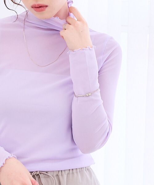 le.coeur blanc（ルクールブラン）の「シアータートル（Tシャツ/カットソー・レディース・ブラック/ホワイト/グレー/オフホワイト/ラベンダー・38）」の11枚目の写真