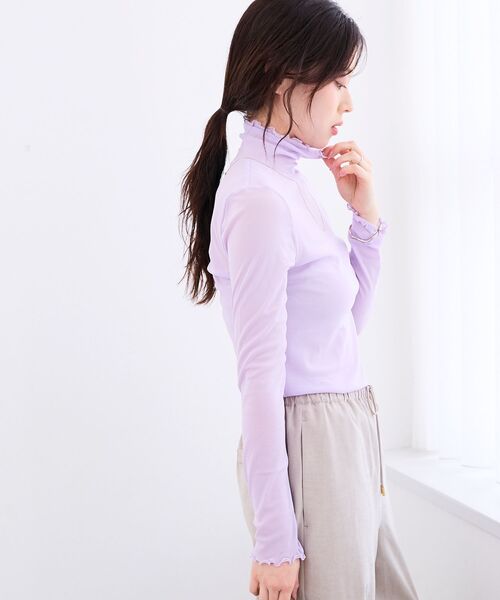 le.coeur blanc（ルクールブラン）の「シアータートル（Tシャツ/カットソー・レディース・ブラック/ホワイト/グレー/オフホワイト/ラベンダー・38）」の12枚目の写真