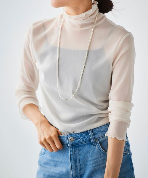le.coeur blanc(ルクールブラン)の「シアータートル(Tシャツ/カットソー・レディース・ブラック/ホワイト/グレー/オフホワイト/ラベンダー・38)」の6枚目の写真