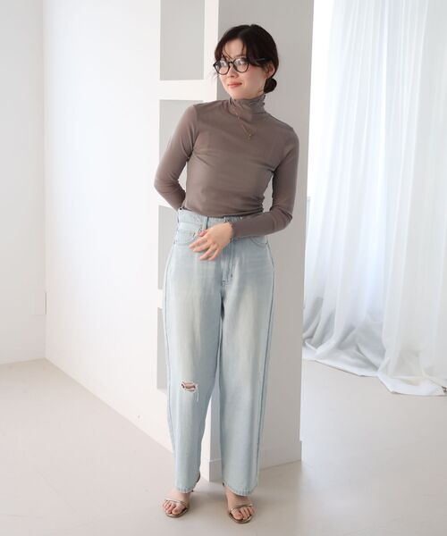 le.coeur blanc(ルクールブラン)の「シアータートル(Tシャツ/カットソー・レディース・ブラック/ホワイト/グレー/オフホワイト/ラベンダー・38)」の14枚目の写真