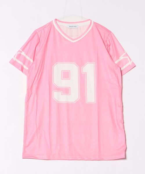 almo(アルモ)の「アメリカンフットボール シャツ Y2K 韓国 ヒップホップ(BDS)(Tシャツ/カットソー・メンズ・ブラック/ホワイト/ピンク・FREE)」の3枚目の写真
