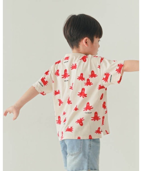 nicohrat(ニコフラート)の「ニコフラート タコさんTシャツ(Tシャツ/カットソー・キッズ・パープル/アイボリー/サックスブルー・90cm/100cm/110cm/120cm/130cm/140cm)」の6枚目の写真