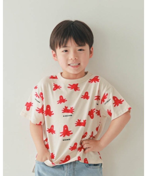 nicohrat(ニコフラート)の「ニコフラート タコさんTシャツ(Tシャツ/カットソー・キッズ・パープル/アイボリー/サックスブルー・90cm/100cm/110cm/120cm/130cm/140cm)」の4枚目の写真