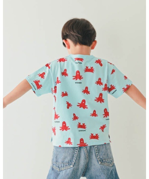 nicohrat(ニコフラート)の「ニコフラート タコさんTシャツ(Tシャツ/カットソー・キッズ・パープル/アイボリー/サックスブルー・90cm/100cm/110cm/120cm/130cm/140cm)」の9枚目の写真