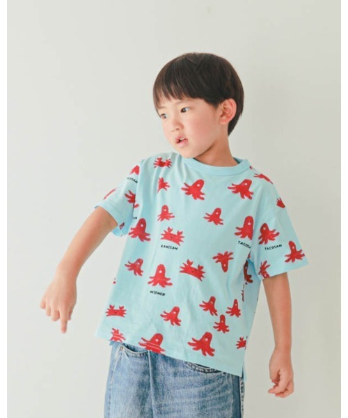 nicohrat(ニコフラート)の「ニコフラート タコさんTシャツ(Tシャツ/カットソー・キッズ・パープル/アイボリー/サックスブルー・90cm/100cm/110cm/120cm/130cm/140cm)」の8枚目の写真