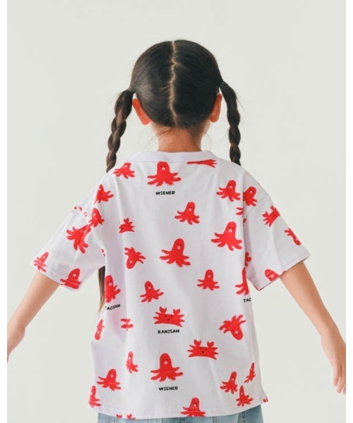 nicohrat(ニコフラート)の「ニコフラート タコさんTシャツ(Tシャツ/カットソー・キッズ・パープル/アイボリー/サックスブルー・90cm/100cm/110cm/120cm/130cm/140cm)」の11枚目の写真