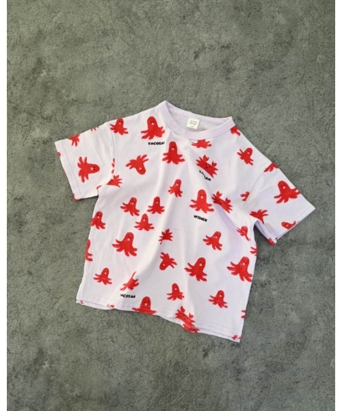 nicohrat(ニコフラート)の「ニコフラート タコさんTシャツ(Tシャツ/カットソー・キッズ・パープル/アイボリー/サックスブルー・90cm/100cm/110cm/120cm/130cm/140cm)」の16枚目の写真