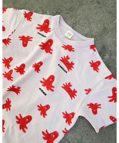 nicohrat(ニコフラート)の「ニコフラート タコさんTシャツ(Tシャツ/カットソー・キッズ・パープル/アイボリー/サックスブルー・90cm/100cm/110cm/120cm/130cm/140cm)」の17枚目の写真