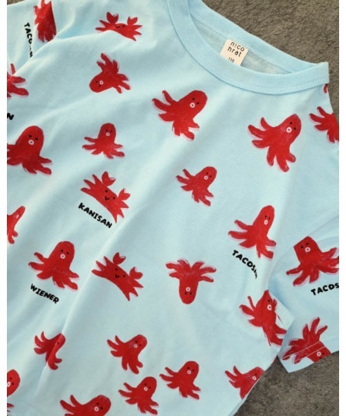 nicohrat(ニコフラート)の「ニコフラート タコさんTシャツ(Tシャツ/カットソー・キッズ・パープル/アイボリー/サックスブルー・90cm/100cm/110cm/120cm/130cm/140cm)」の21枚目の写真