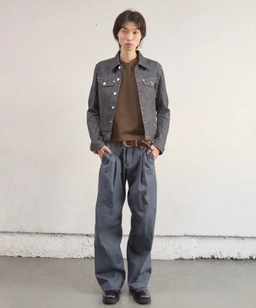 NVRFRGT（ネヴァーフォーゲット）の「【NVRFRGT】2TUCKED TWISTED TROUSERS（デニムパンツ・メンズ・ダークブルー/ベージュ・1/2/3）」の7枚目の写真