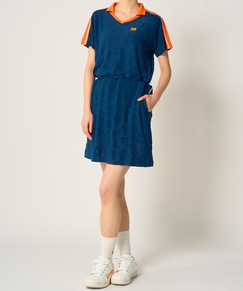 Loudmouth(ラウドマウス)の「LOUDMOUTH/ラウドマウス ゴルフウェア UVカット パイル ジャガード ロゴ ワンピース(ワンピース・レディース・グリーン/ホワイト/ネイビー・S/M/L/LL)」の3枚目の写真