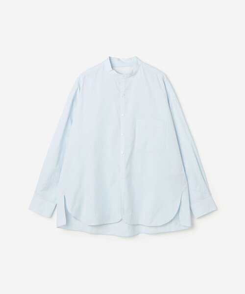 TICCA（ティッカ）の「TICCA | コットン ノーカラーシャツ WOMEN（シャツ/ブラウス・レディース・サックスブルー/ホワイト・F）」の3枚目の写真