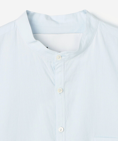 TICCA（ティッカ）の「TICCA | コットン ノーカラーシャツ WOMEN（シャツ/ブラウス・レディース・サックスブルー/ホワイト・F）」の5枚目の写真