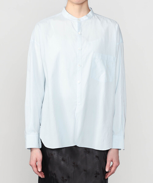 TICCA（ティッカ）の「TICCA | コットン ノーカラーシャツ WOMEN（シャツ/ブラウス・レディース・サックスブルー/ホワイト・F）」の10枚目の写真