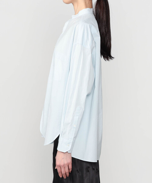 TICCA（ティッカ）の「TICCA | コットン ノーカラーシャツ WOMEN（シャツ/ブラウス・レディース・サックスブルー/ホワイト・F）」の11枚目の写真