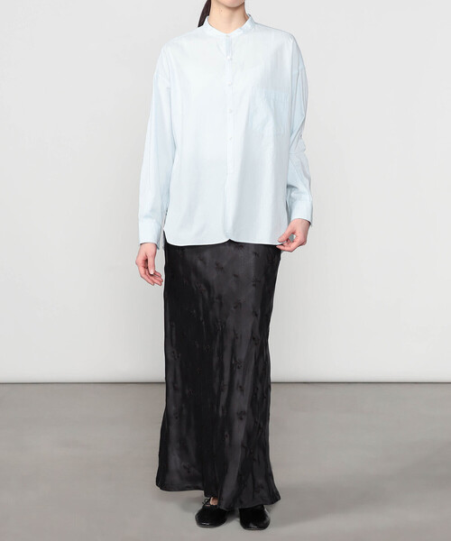 TICCA（ティッカ）の「TICCA | コットン ノーカラーシャツ WOMEN（シャツ/ブラウス・レディース・サックスブルー/ホワイト・F）」の13枚目の写真