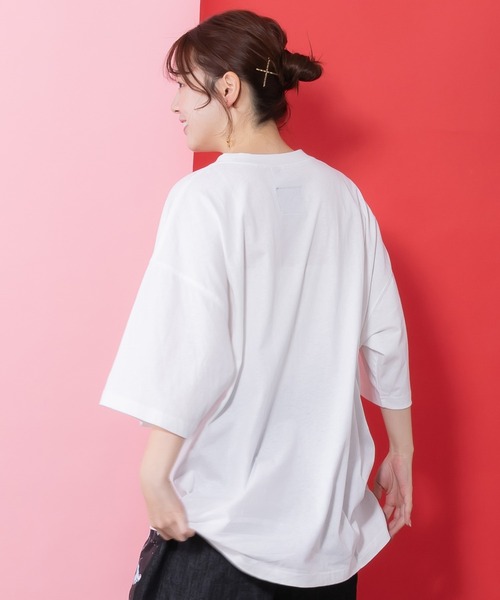 ScoLar Parity（スカラーパリティ）の「361110：桜咲千依さんコラボ第5弾 ちょこにゃんず パンケーキTシャツ（Tシャツ/カットソー・レディース・オフホワイト/ブラック/サックスブルー・M）」の7枚目の写真